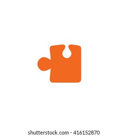 Orange puzzle icon vector illustration.