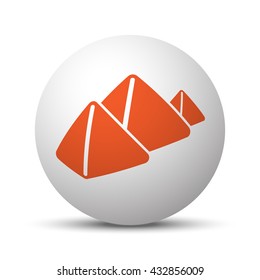 Orange Pyramids icon on white ball