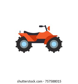 Orange quad bike vector icon