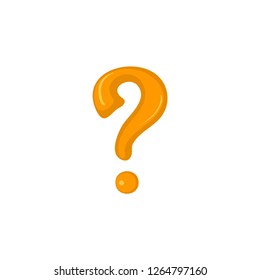 Orange question icon. Flat design. Vector.