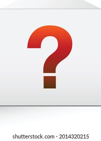 Orange question mark on white box