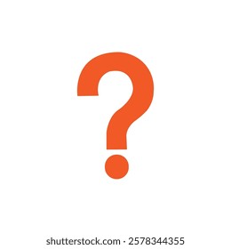 Orange question mark silhouette isolated on white background. Question mark icon vector illustration design.