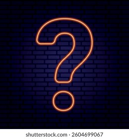 orange question mark symbol on blue wall vector illustration