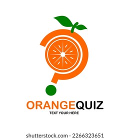 Orange quiz logo vector design. Suitable for business, education, food and question mark