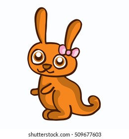 Orange rabbit cartoon cute for kids design
