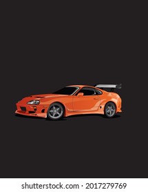 coche de carreras naranja, ilustración del vehículo vector