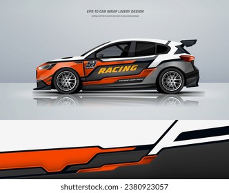 orange Racing Car wrap livery design