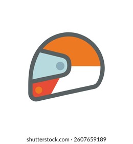 Orange Racing Helmet Illustration: Safety, Speed, and Protection