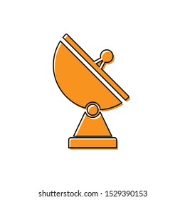 Orange Radar icon isolated on white background. Military search system.  Vector Illustration