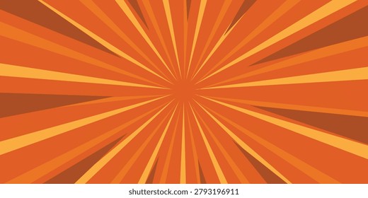Orange radial burst background featuring a starburst effect with converging rays and dynamic lines
