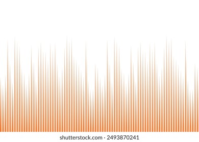 Orange radial comics style lines isolated on white background. speed abstract. Vector illustration	
