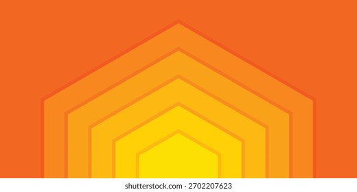 Orange radial hexagon background. Texture pattern banner