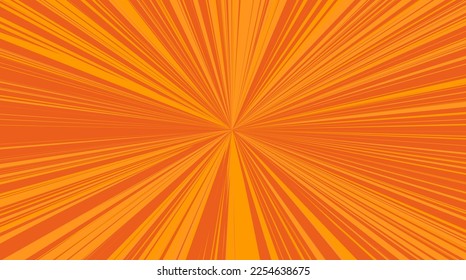 Orange radial lines abstract vector background