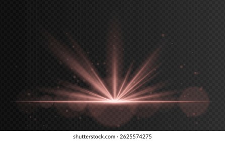 Orange radial spotlight with glowing rays and floating particles. Ideal for nature-themed visuals, magical effects, or sci-fi HUD lighting.