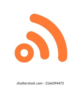 Icono de radio naranja. icono de comunicación para Wi-Fi y RSS. Vector.