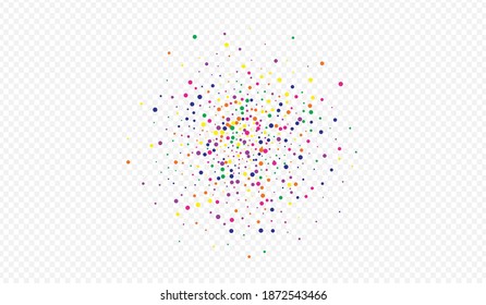 Orange Rain Carnaval Transparent Background. Invitation Circle Card. Flying Shine Backdrop. White Splash Festival Design.