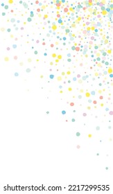 Orange Rain Celebration White Background. Transparent Splash Card. Effect Dot Invitation. Rainbow Dust Invitation Illustration.