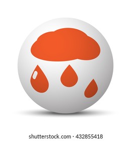 Orange Rain icon on white ball
