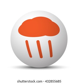 Orange Rain icon on white ball