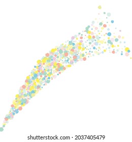 Orange Rain Transparent White Background. Happy Confetti Pattern. Flying Dust Backdrop. Rainbow Shine Fun Illustration.