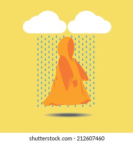 orange raincoat