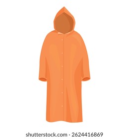 Orange raincoat hanging and protecting from rain and cold weather