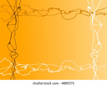 Orange Random Lines on a blue background - Ideal backdrop, graphic element or copyspace