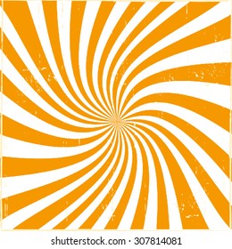 Orange rays abstract retro background