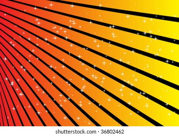 Orange rays and glitters