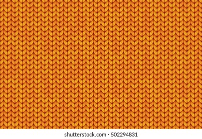 Orange realistic simple knit texture vector seamless pattern