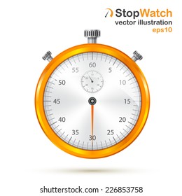 Orange realistic stopwatch for your design
