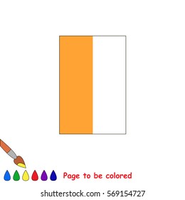 The Orange Rectangle, the coloring book to educate preschool kids with easy gaming level, the kid educational game to color the colorless half by sample.