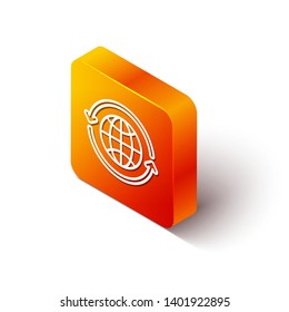 Orange rectangle isometric Delivery transparent icon