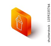Orange rectangle isometric Shaker icon - cocktail shaker illustration