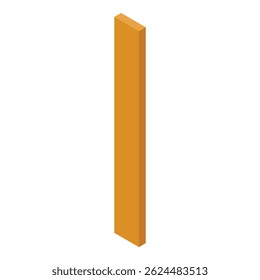 Orange rectangular prism standing up in isometric view representing concepts like geometry, mathematics, and three dimensional shapes