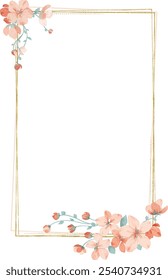 Orange rectangular watercolor frame background