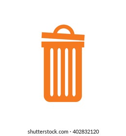 Orange recycle bin vector icon