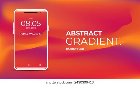 orange and red abstract gradient wallpaper background. mobile wallpaper design. vector illustration