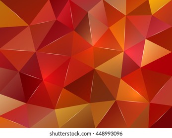 Orange red abstract mosaic polygonal background