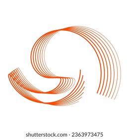 orange red abstract wavy colourful lines vector illustration eps