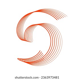 orange red abstract wavy colourful lines vector illustration eps