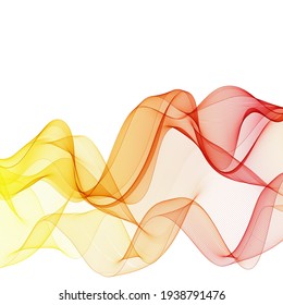 Orange red abstraction wave isolated on white background. Advertising layout. Vector graphics. Eps 10