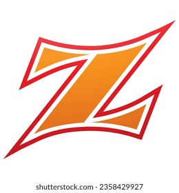 Orange and Red Arc Shaped Letter Z Icon on a White Background