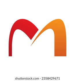 Orange and Red Arch Shaped Letter M Icon on a White Background