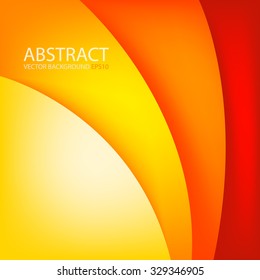 Orange and red background vector overlap paper layer curve line gradient color tone with space for text design