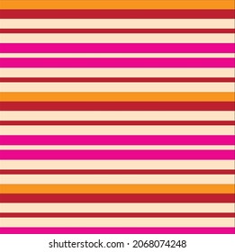 Orange, Red, beige And Pink  Retro striped 70s stripe Seamless pattern vintage design print