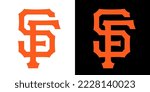 Orange Red Black Abstract SF San Francisco Letters Logo Icon Sign Sigil Symbol Emblem Badge Vector EPS PNG Transparent No Background