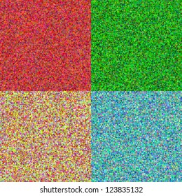 orange red blue green background with triangles.Like full of the noise of the TV screen.