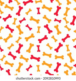 Orange and red bones seamless pattern.