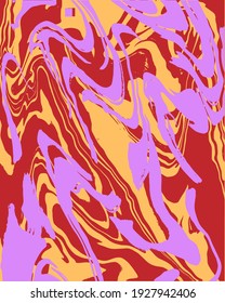 Orange red brown color mix, abstract marble painting, fashion print, natural background - Illustration
